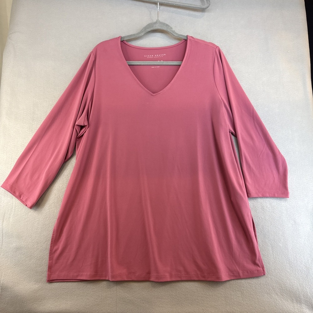 Susan Graver Modern Essentials Plus 1X, 3/4 Sleeve, Casual